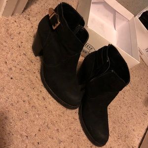 Black suede booties